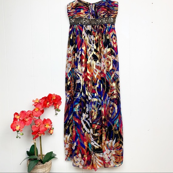 Oleg Cassini Dresses & Skirts - OC by Oleg Cassini 100% silk gold metallic